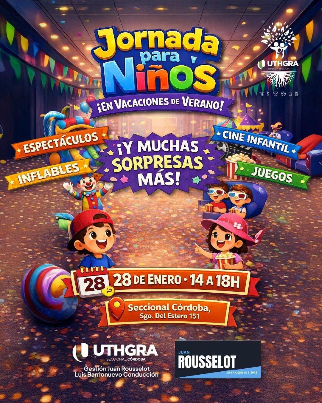 Nueva actividad para hijos de afiliados en UTHGRA Córdoba